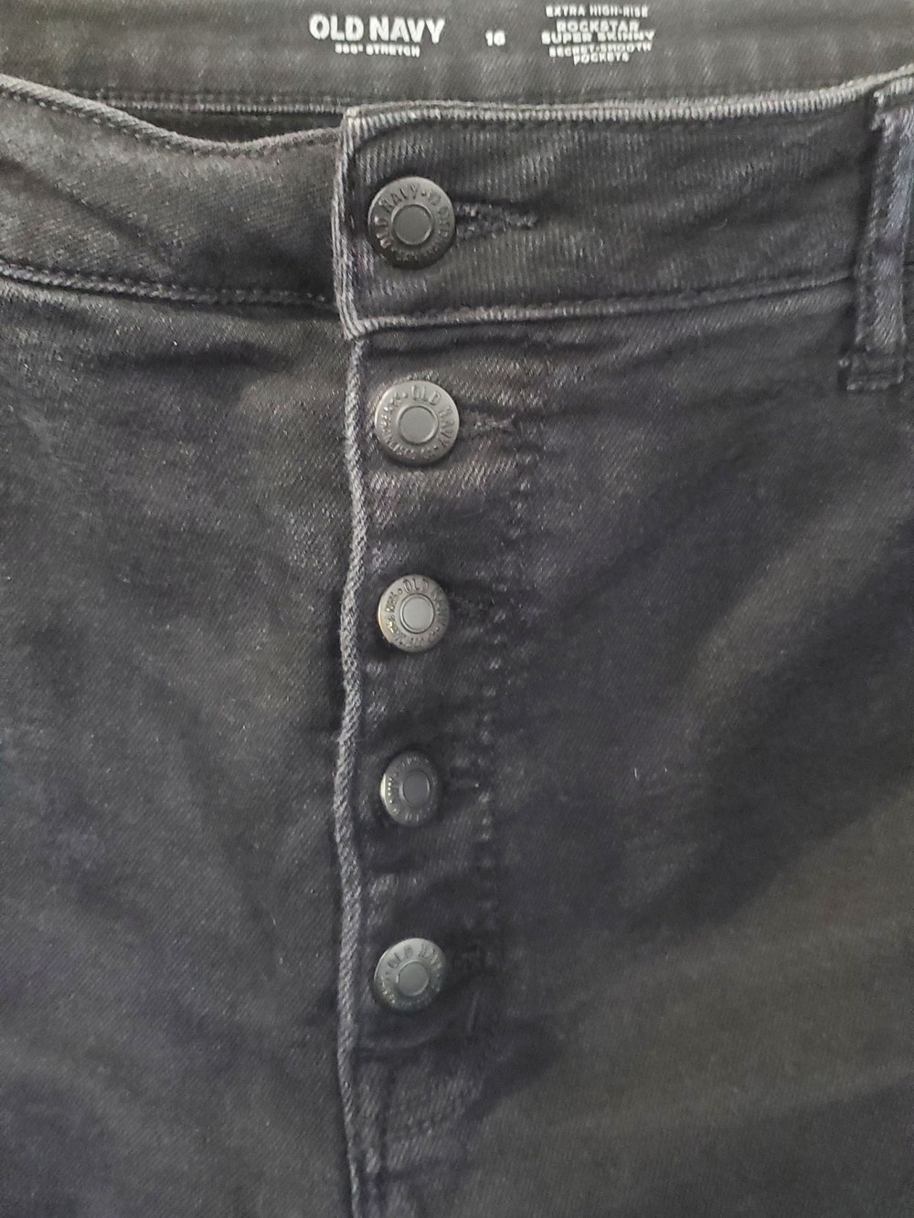 Old Navy Men's Black Skinny Jeans with Button-Fly